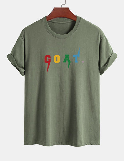 Regular Fit Goat Print Cotton T-Shirt