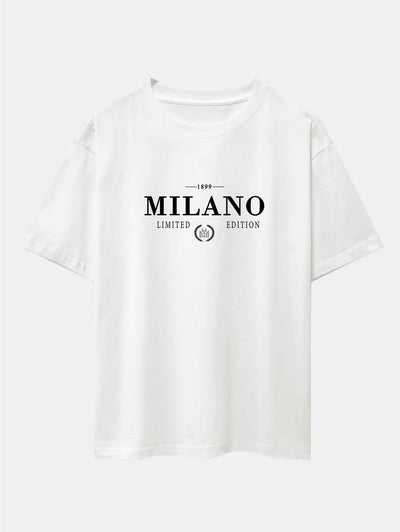 Milano Print Drop Shoulder Oversize T-Shirt