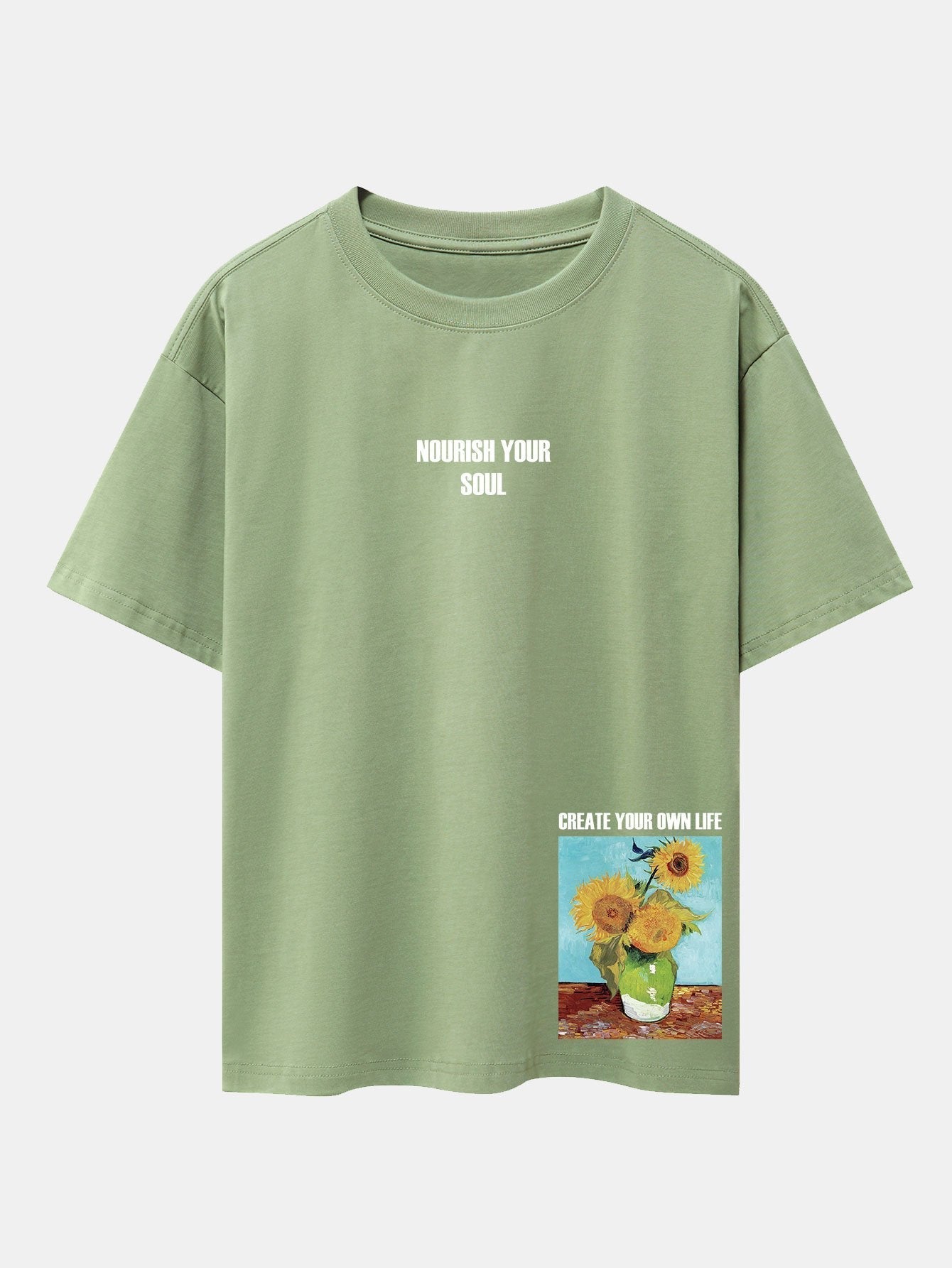 Sunflower Slogan Print Drop Shoulder Oversize T-Shirt