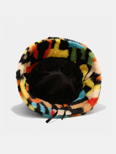 Colorful Pattern Plush Bucket Hat