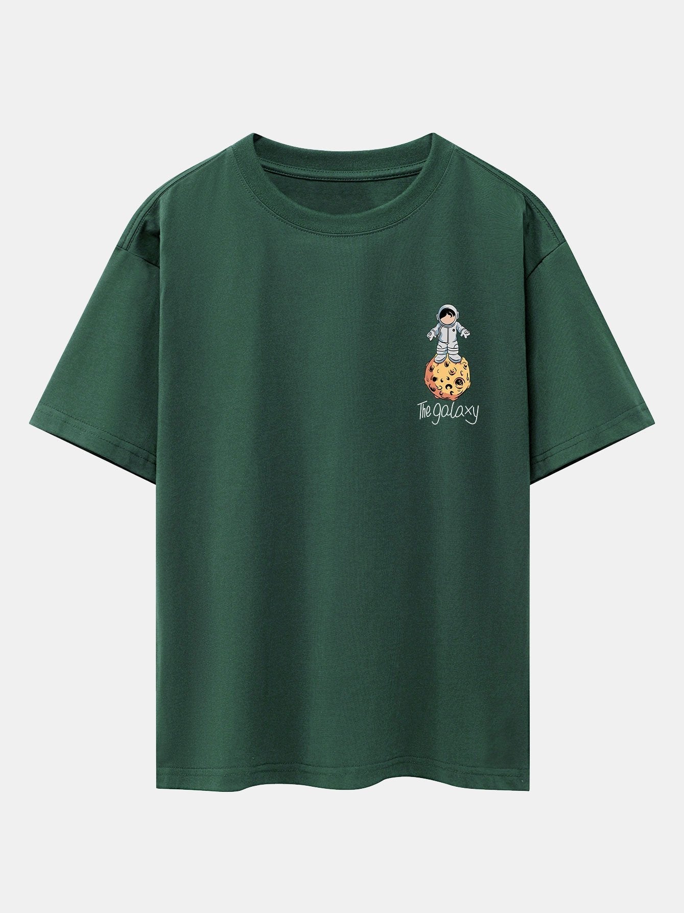 Galaxy Astronaut Print Drop Shoulder Oversize T-Shirt