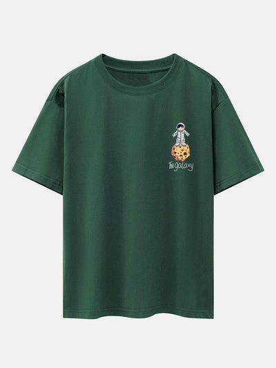 Galaxy Astronaut Print Drop Shoulder Oversize T-Shirt