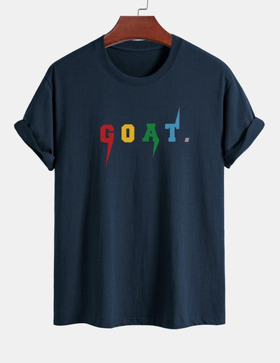 Regular Fit Goat Print Cotton T-Shirt