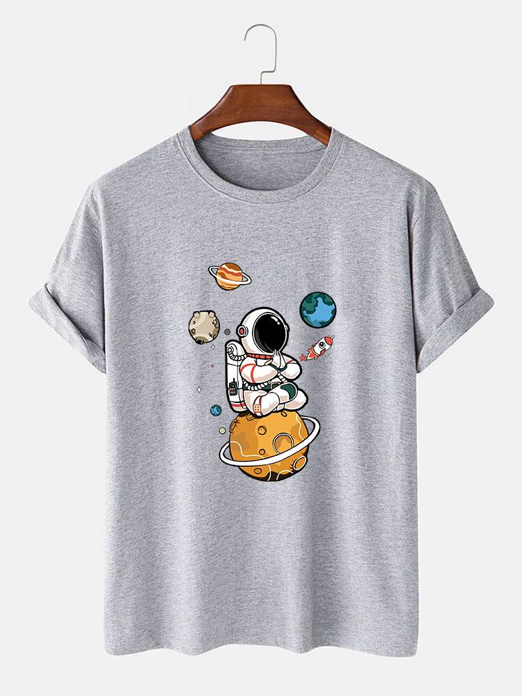 Planet Astronaut Print T-Shirt
