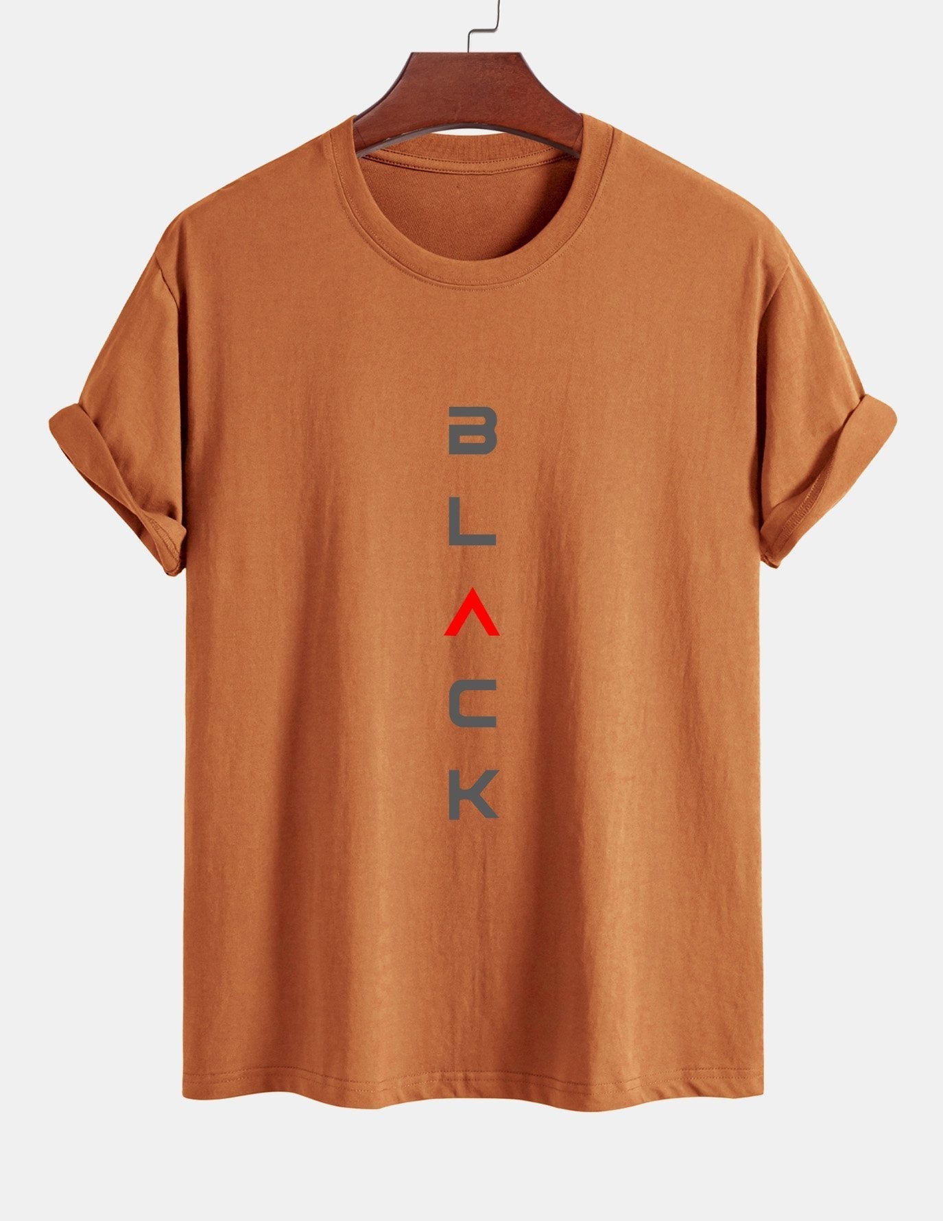 Regular Fit Black Print Cotton T-Shirt