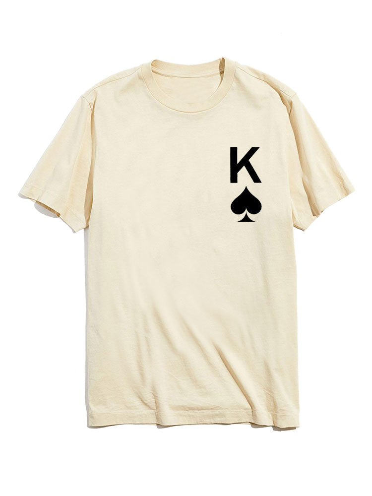 Poker Spades Graphic Crew Neck T-Shirts
