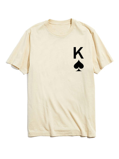 Poker Spades Graphic Crew Neck T-Shirts