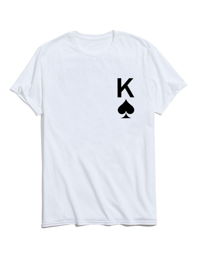 Poker Spades Graphic Crew Neck T-Shirts
