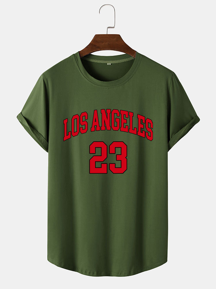 Los Angeles 23 Print Arc Hem T-Shirt