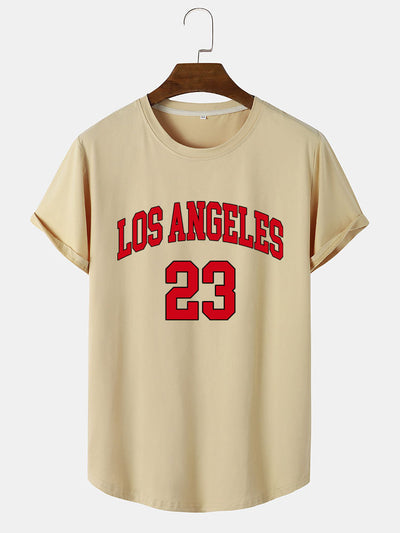 Los Angeles 23 Print Arc Hem T-Shirt