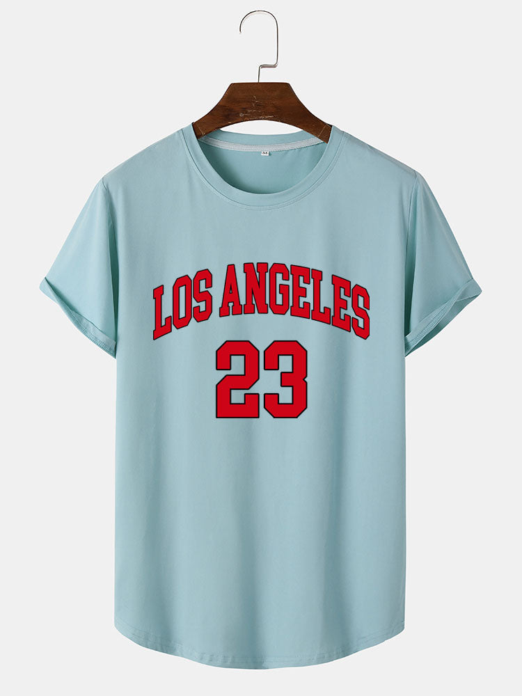 Los Angeles 23 Print Arc Hem T-Shirt