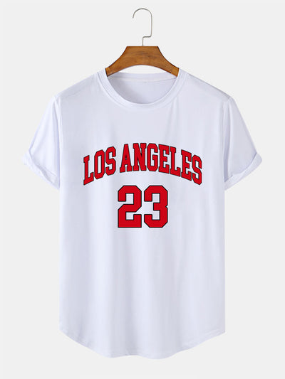 Los Angeles 23 Print Arc Hem T-Shirt