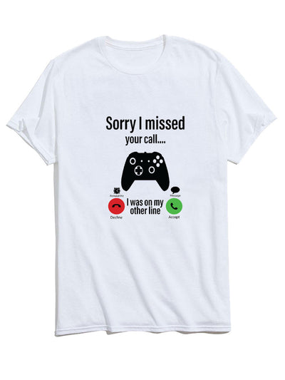 Sorry I Missed Call Print T-Shirt
