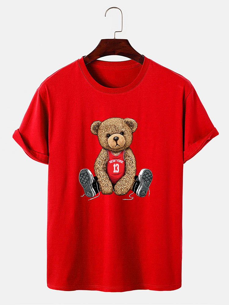 New York Bear Print T-Shirt